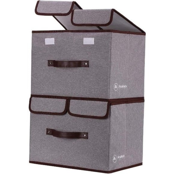 NIB Collapsible Storage Boxes w dual lid - Picture 1 of 5